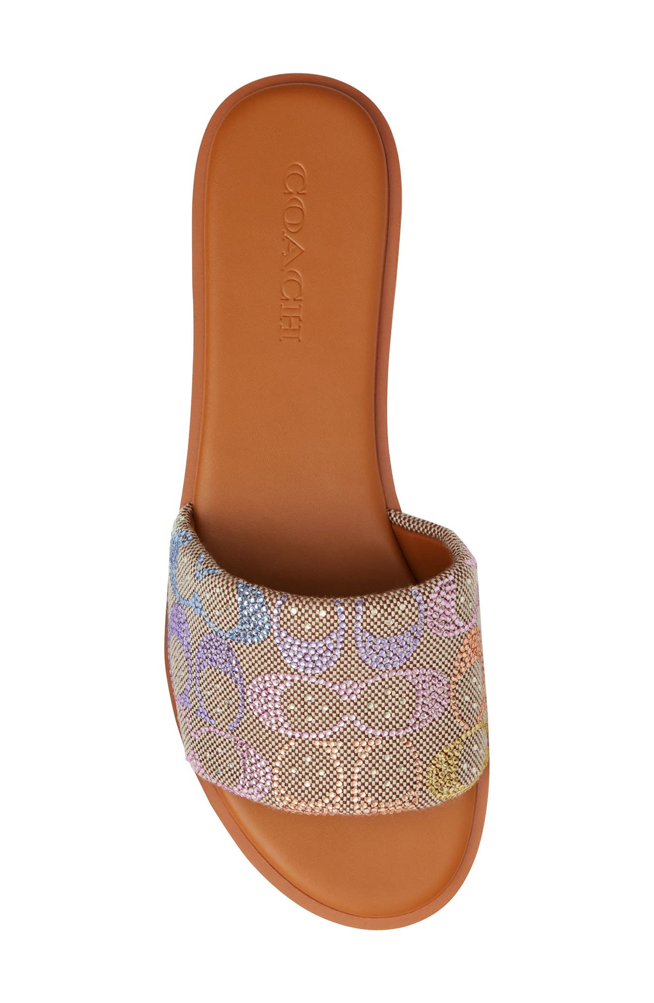 COACH Holly Signature Crystal Slide Sandal, Alternate, color, Rainbow Multi