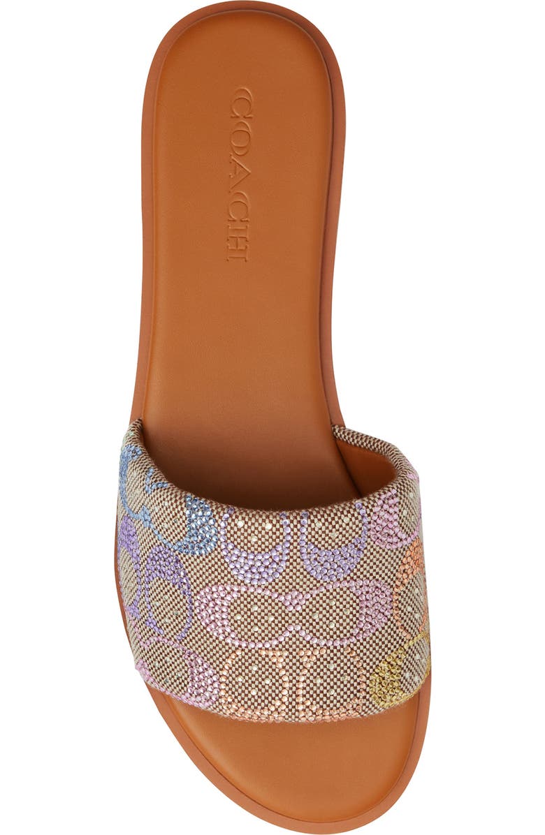 COACH Holly Signature Crystal Slide Sandal, Alternate, color, Rainbow Multi