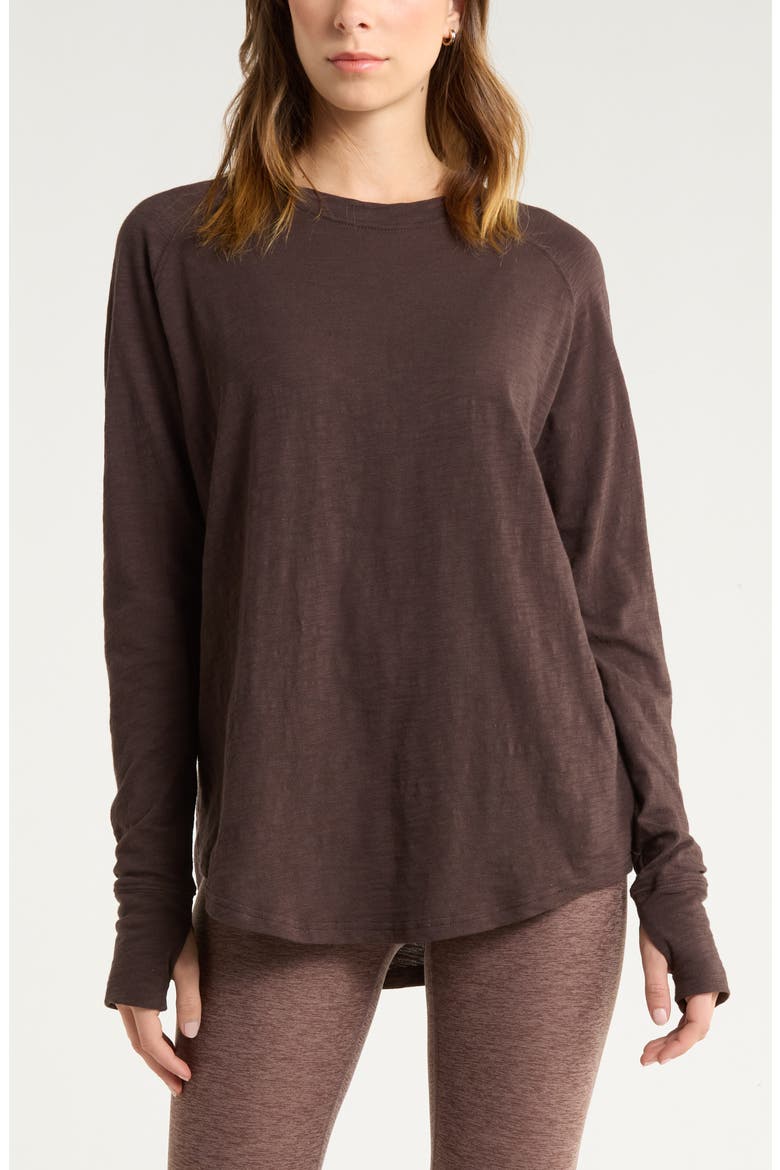 Relaxed Washed 2.0 Long Sleeve Slub Tee, Main, color, BROWN MOLE