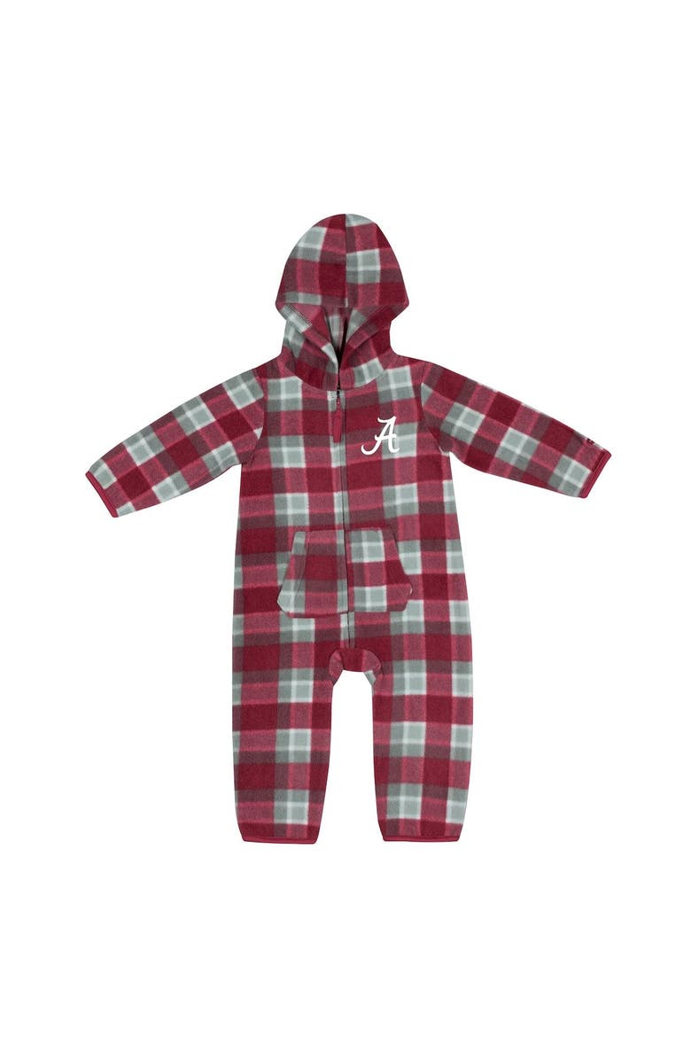 COLOSSEUM Infant Colosseum Crimson/Gray Alabama Crimson Tide Farays Plaid Full-Zip Hoodie Jumper, Main, color, 