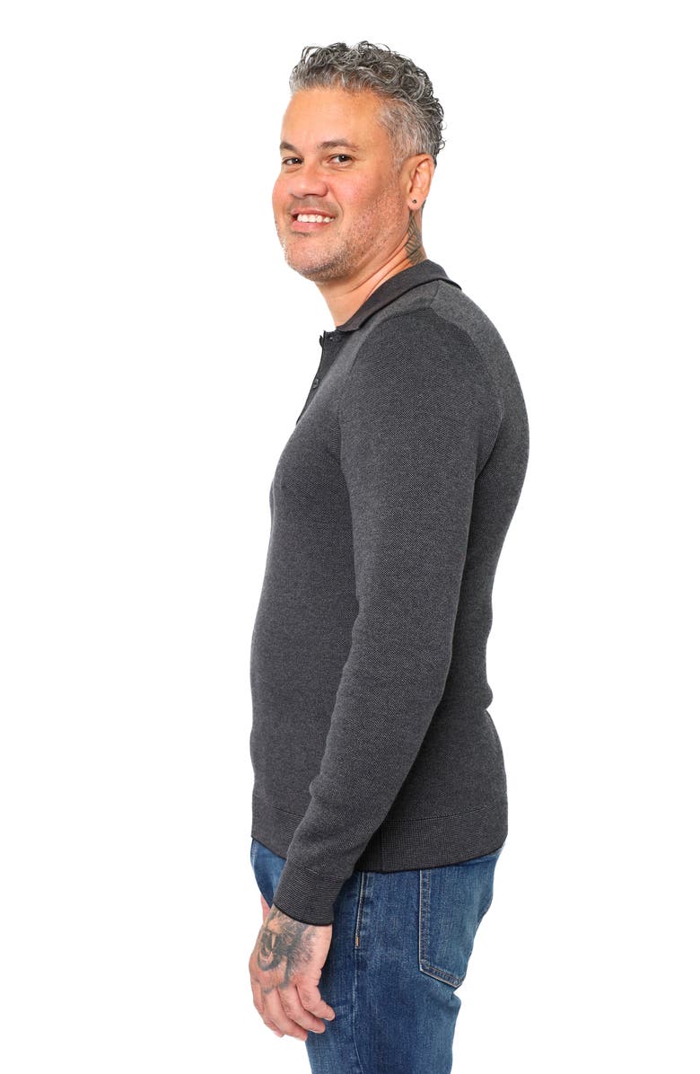 VELLAPAIS Torreno Long Sleeve Polo, Alternate, color, Black