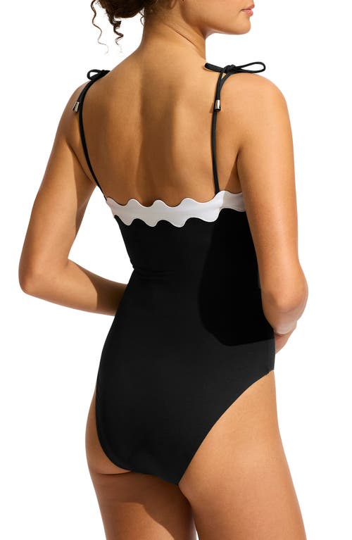 Seafolly Rickrack One-piece Swimsuit In Black