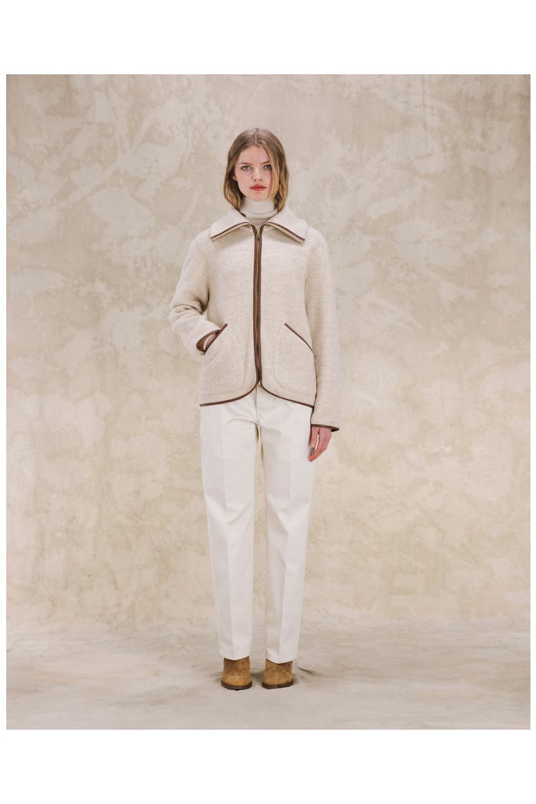 Teddy Cashmere Silk Jacket, Alternate, color, Cream