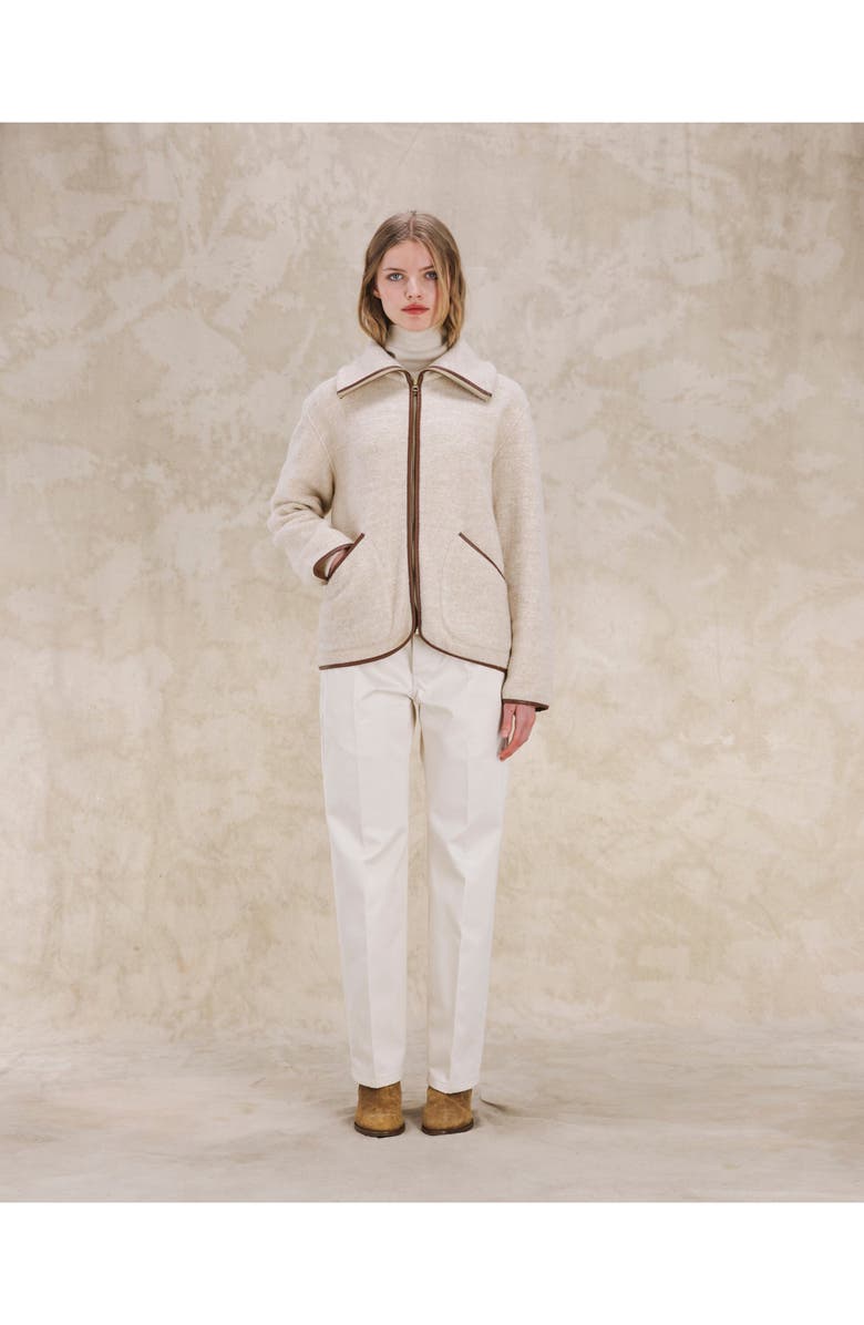 Fortela Teddy Cashmere Silk Jacket, Alternate, color, Cream