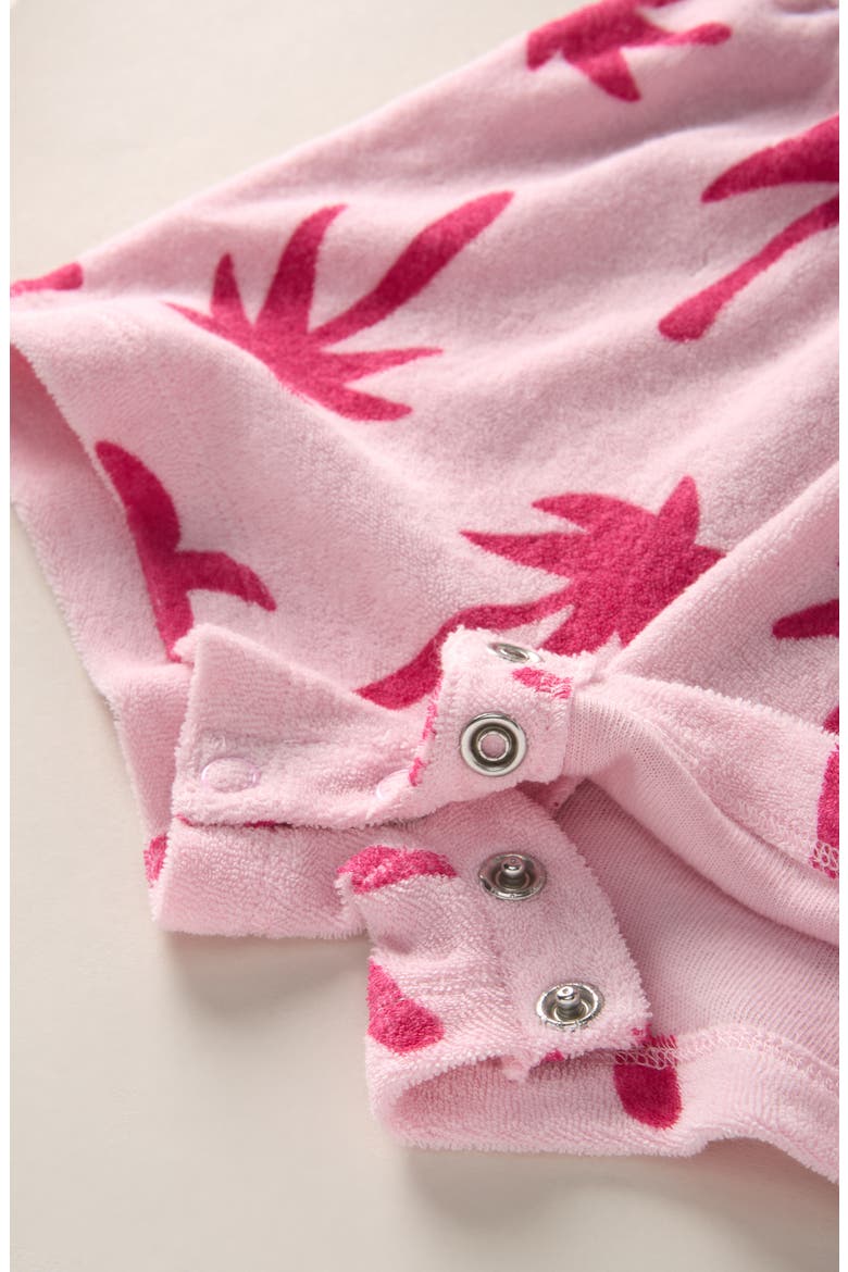 Bow Strap Cotton Terry Shorts ), Alternate, color, PINK OPAL PRINTED PALMS
