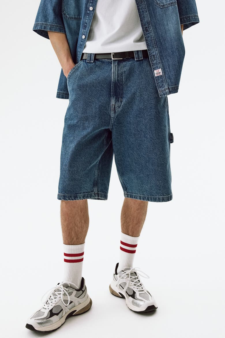 Oversized Fit Carpenter Shorts, Alternate, color, Denim blue