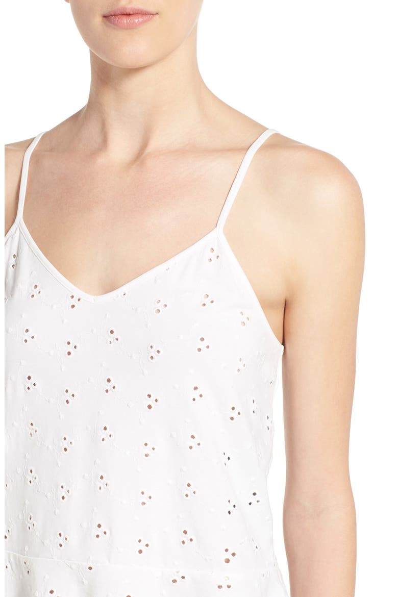 Eyelet Peplum Camisole, Alternate, color, WHITE