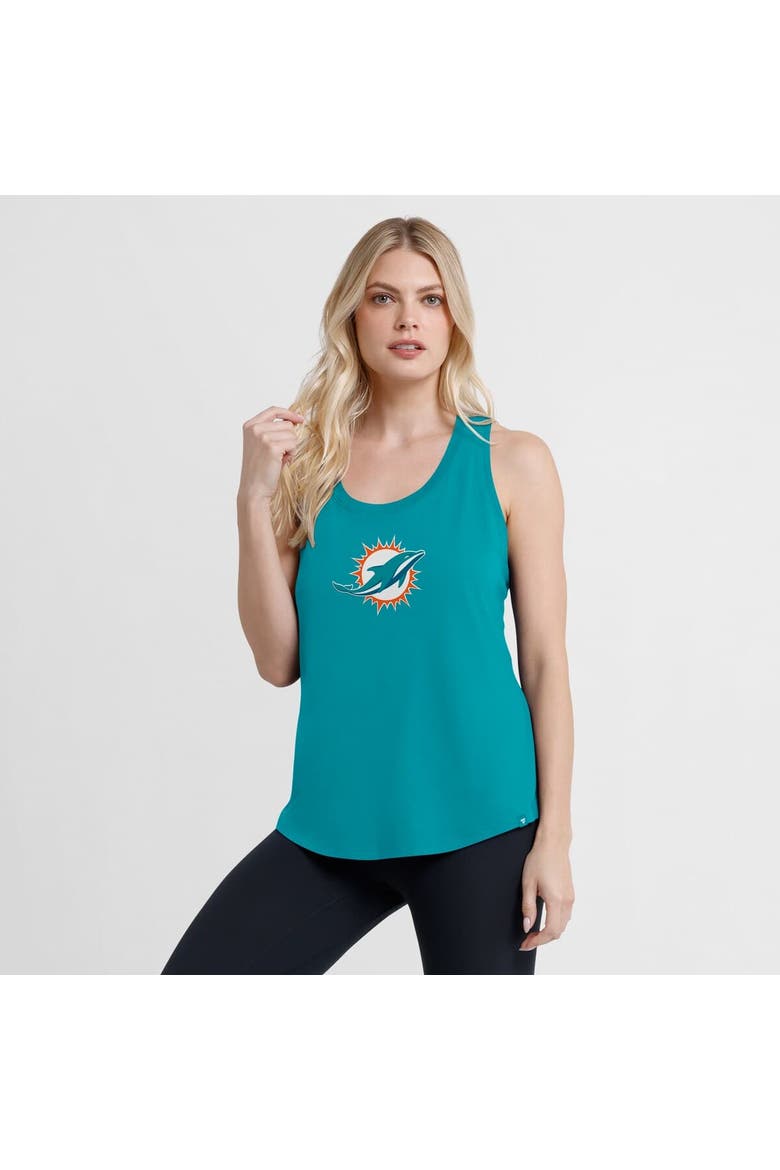 Women's Fanatics Aqua Miami Dolphins Iron Fan Tank Top, Alternate, color, Aqua