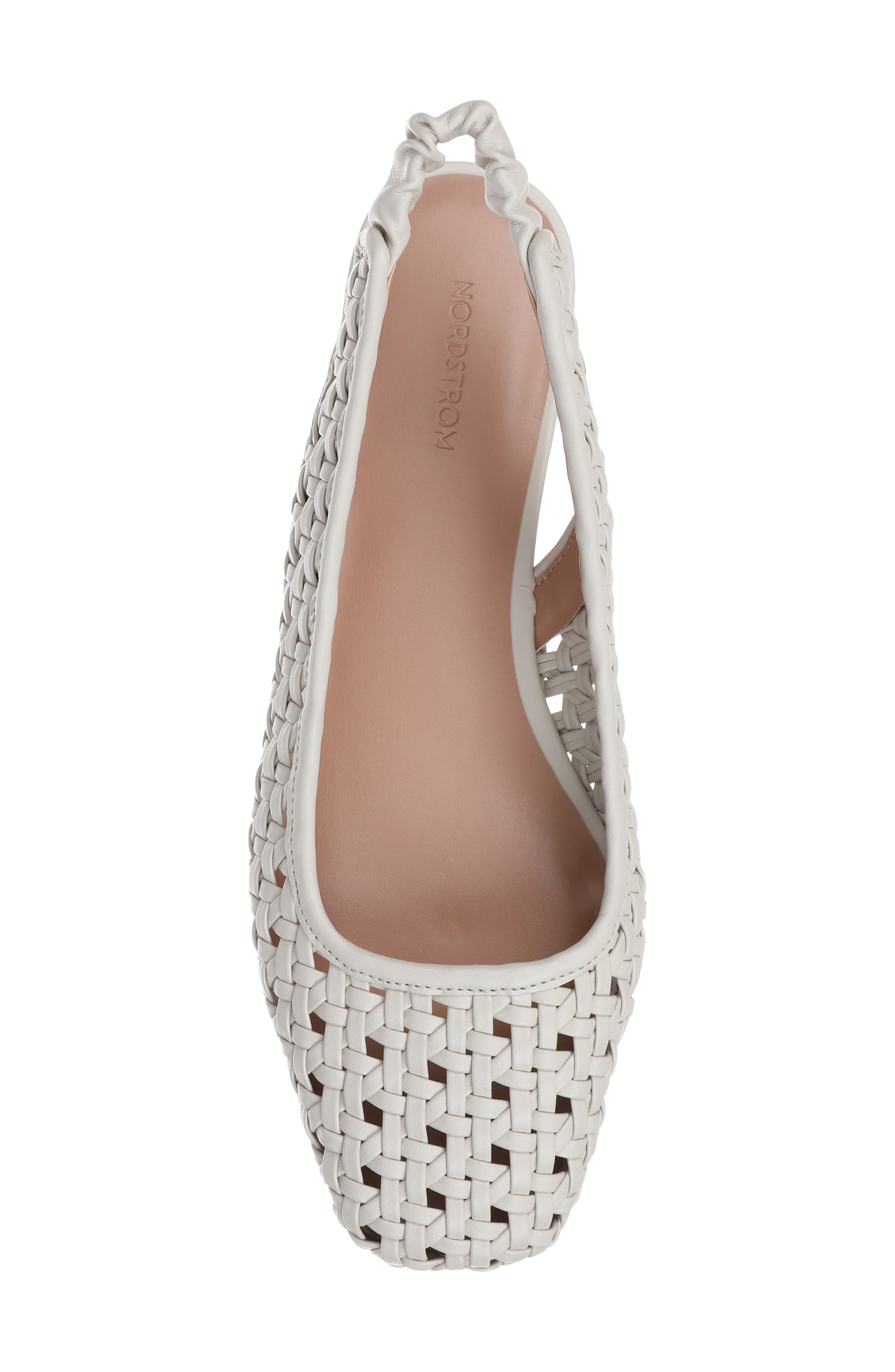 Arabella Woven Slingback Flat, Alternate, color, IVORY SHELL