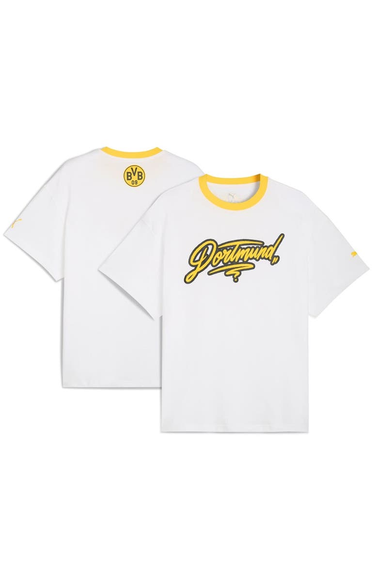 PUMA Men's Puma White Borussia Dortmund 2025 FIFA Club World Cup Hoops T-Shirt, Main, color,