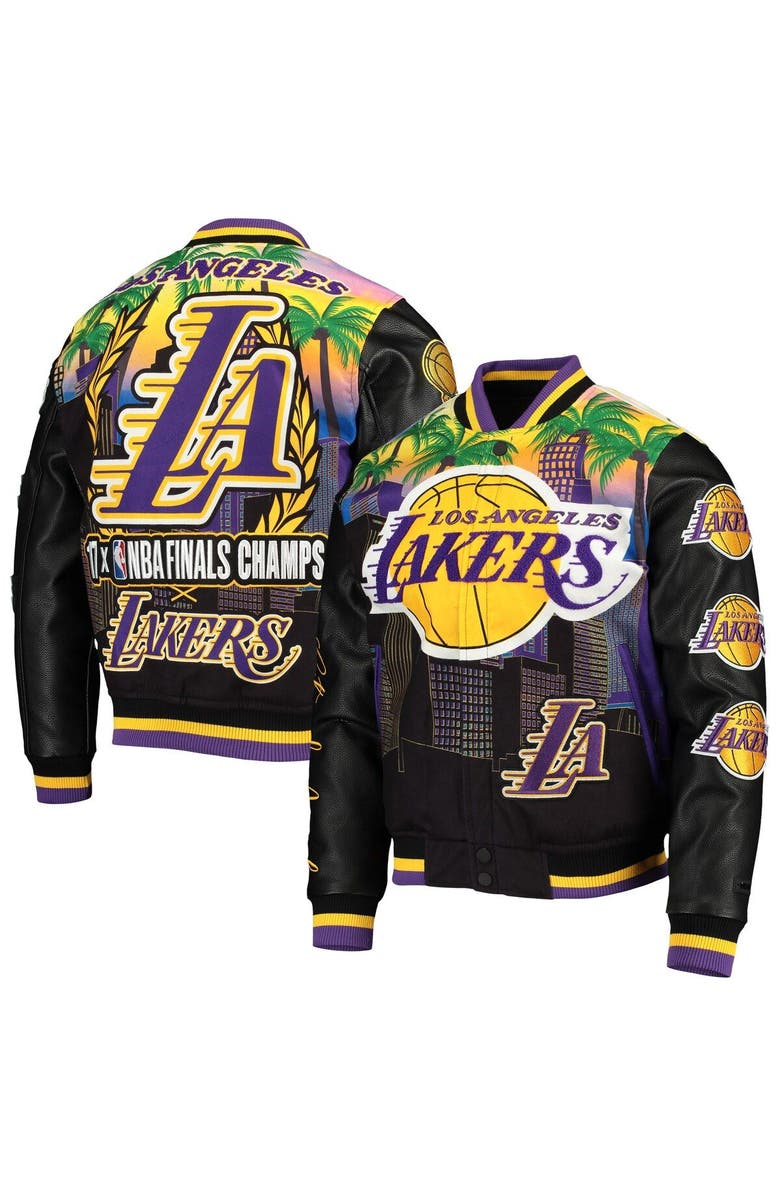 PRO STANDARD Men's Pro Standard Black Los Angeles Lakers Remix Varsity Full-Zip Jacket, Alternate, color,
