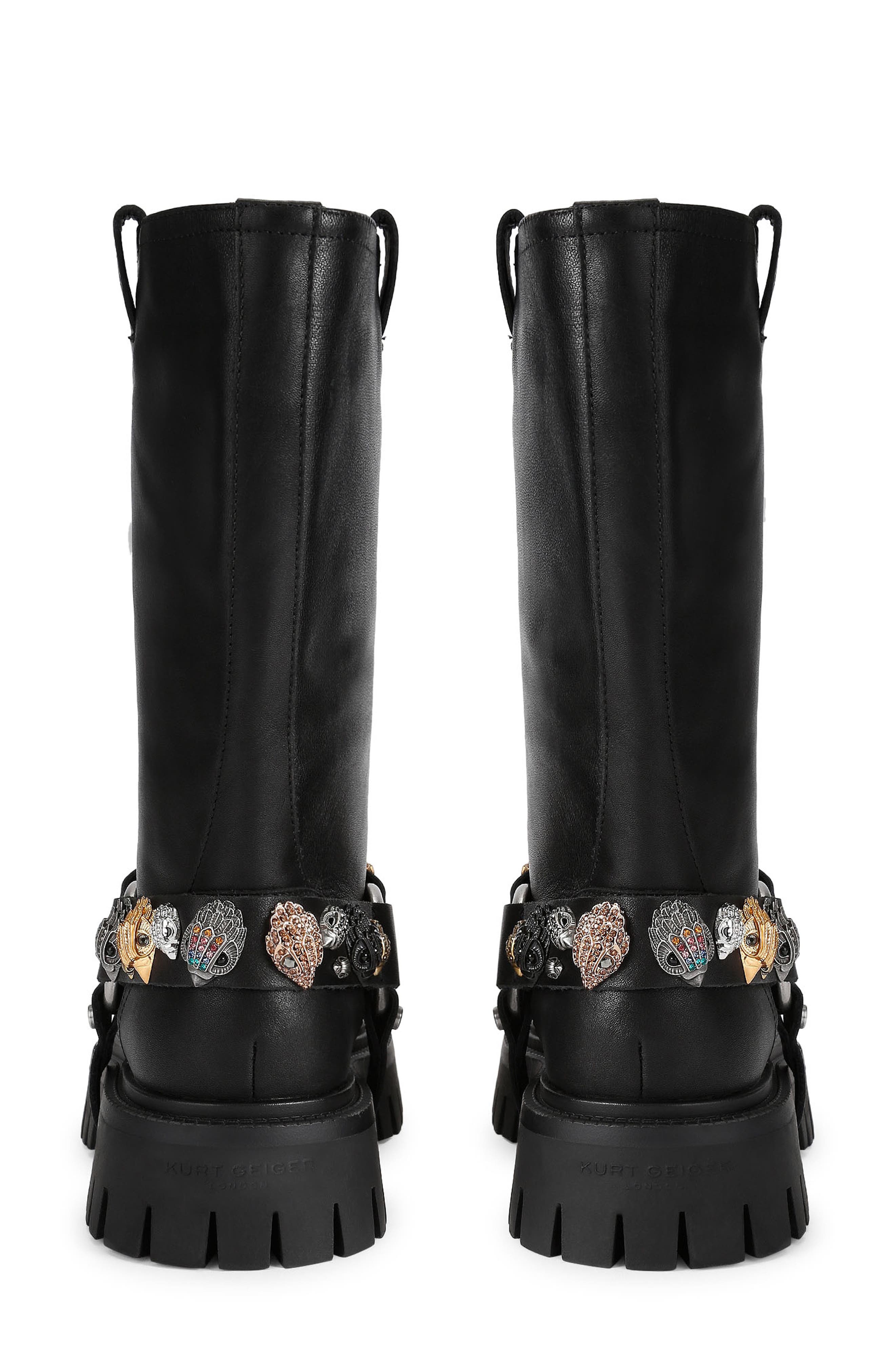Eagles Harness Leather Biker Boot, Alternate, color, BLACK