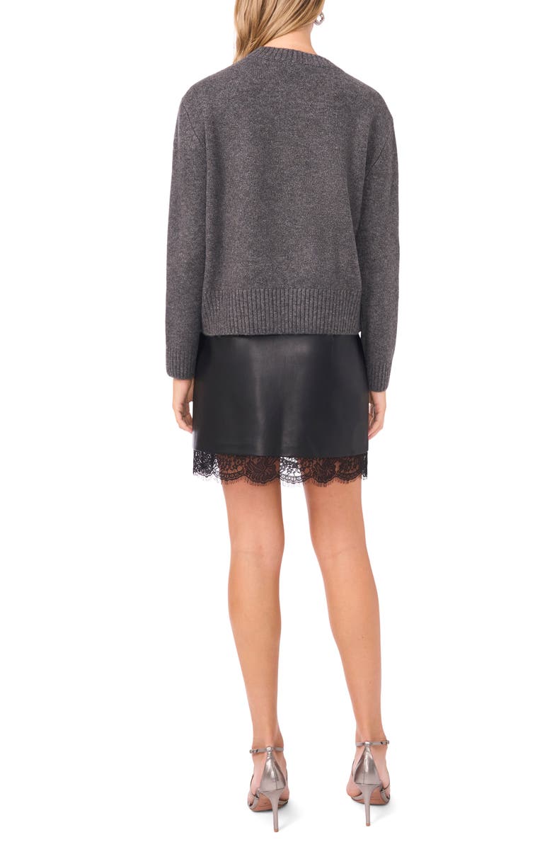 Vince Camuto Sequin Star Detail Crewneck Sweater, Alternate, color, Medium Heather Grey