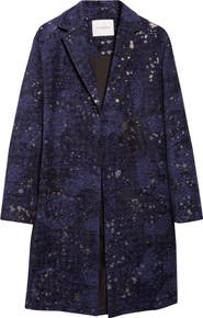 Lafayette 148 New York Soft Shoulder Metallic Jacquard Coat