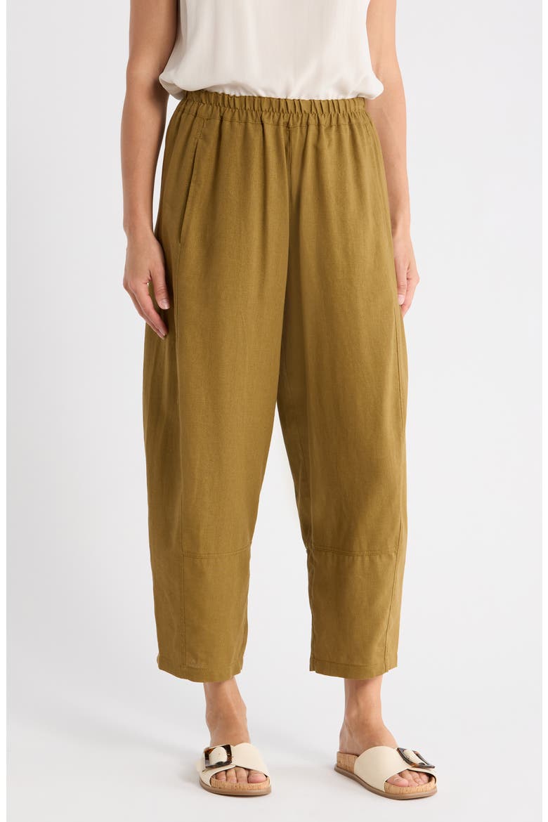 Crop Linen Blend Barrel Leg Pants video