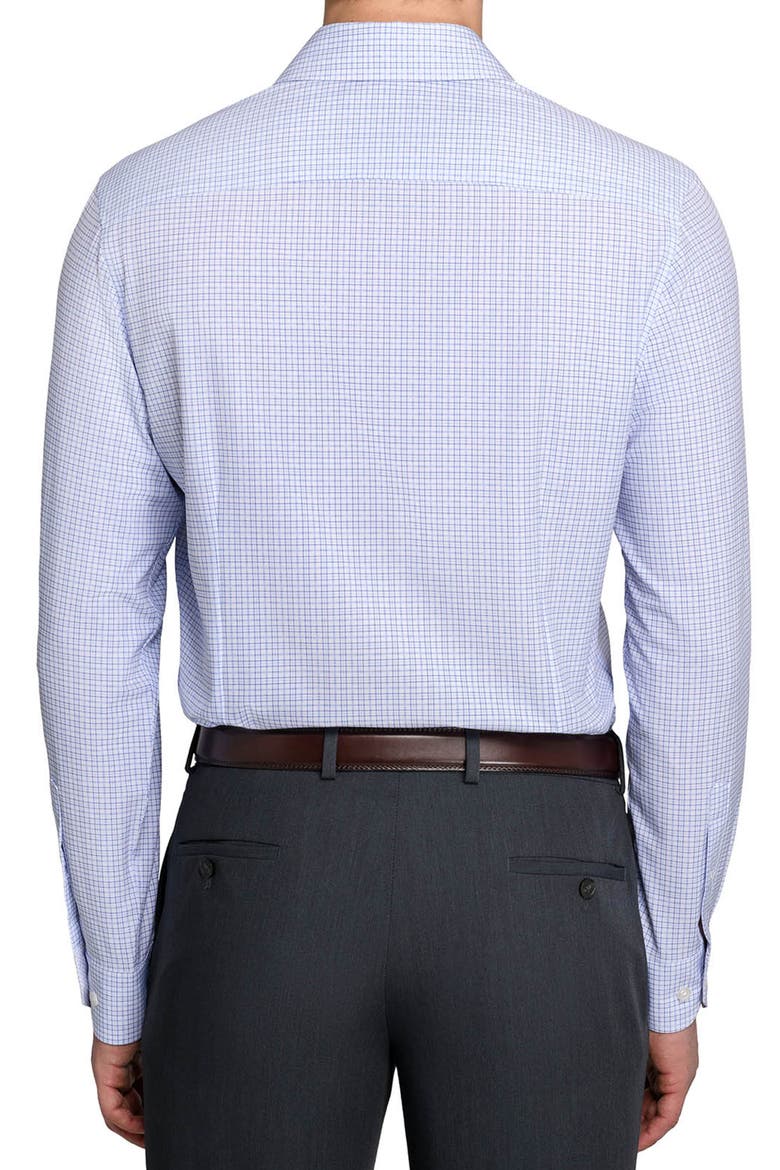 Slim Fit Plaid Performance Dress Shirt, Alternate, color, WHITE/ PURPLE