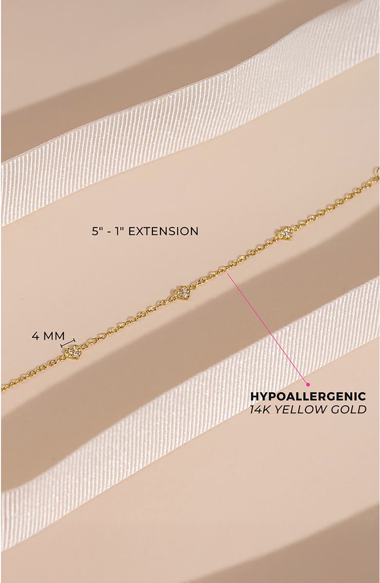 In Season Jewelry 14k Tiny Heart Link Bracelet, Alternate, color, Gold