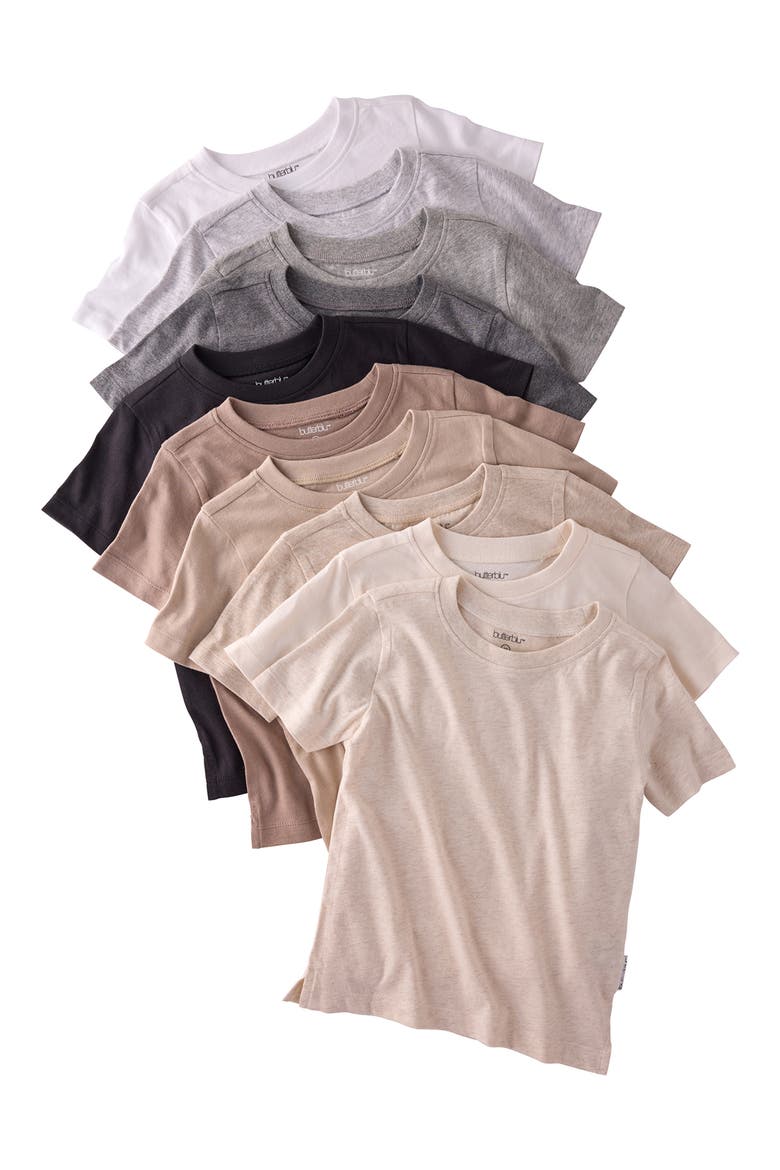 Taylor Assorted 10-Pack Organic Cotton T-Shirts, Main, color, STONE NATURAL RAINBOW