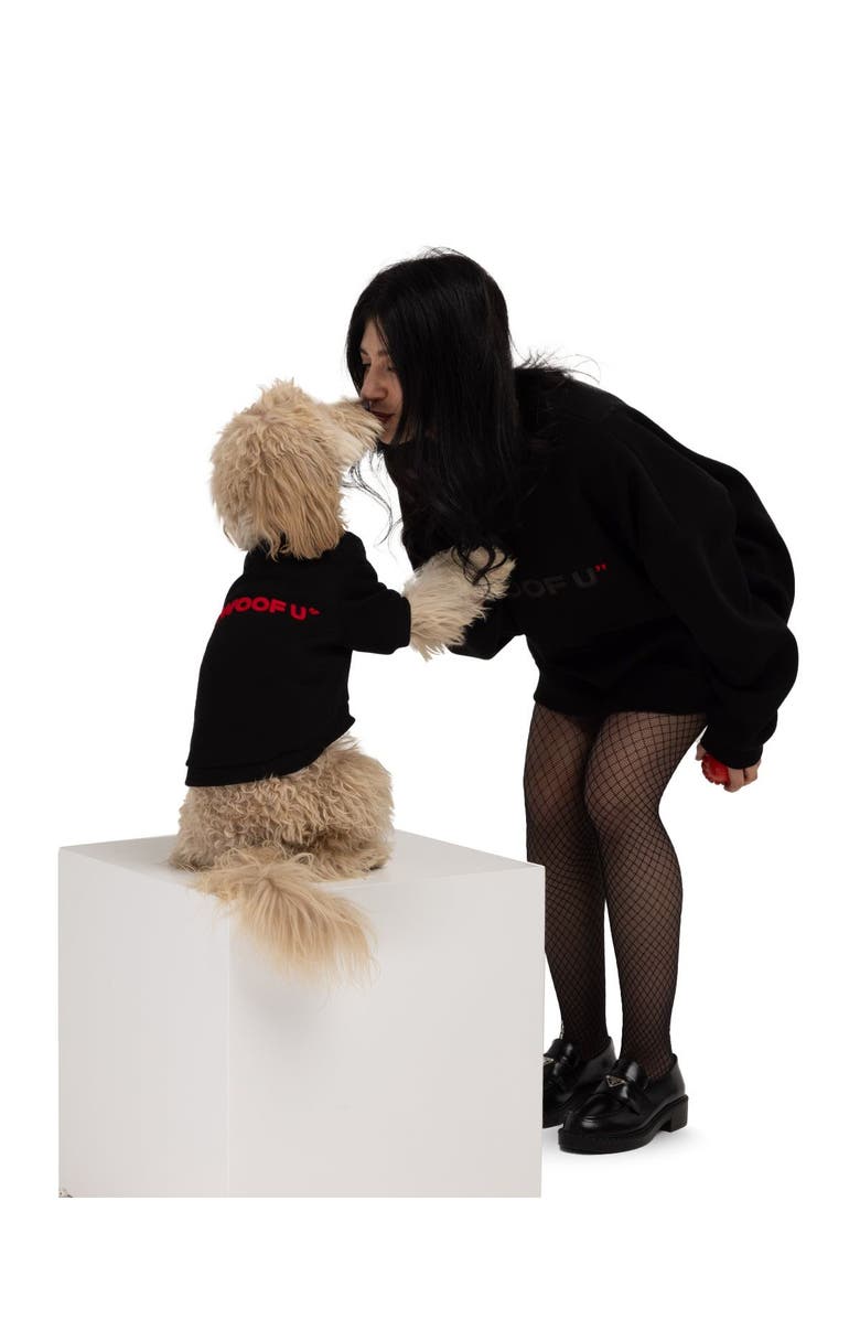 Moshiqa I Woof U Dog Sweatshirt, Alternate, color, Black