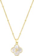 Adornia Mother-of-Pearl Clover Initial Pendant Necklace