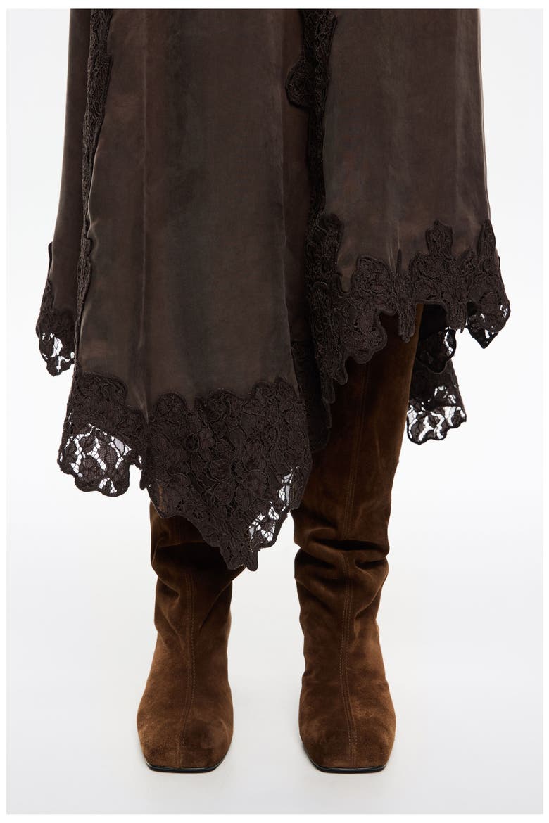 Lace Sleeveless Dress, Alternate, color, DARK BROWN