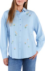 Billy T Fresh Daisy Embroidered Button-Up Shirt