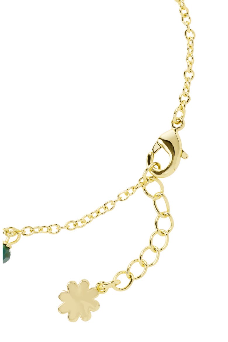 Medallion & Cubic Zirconia Cross Beaded Charm Bracelet, Alternate, color, GOLD