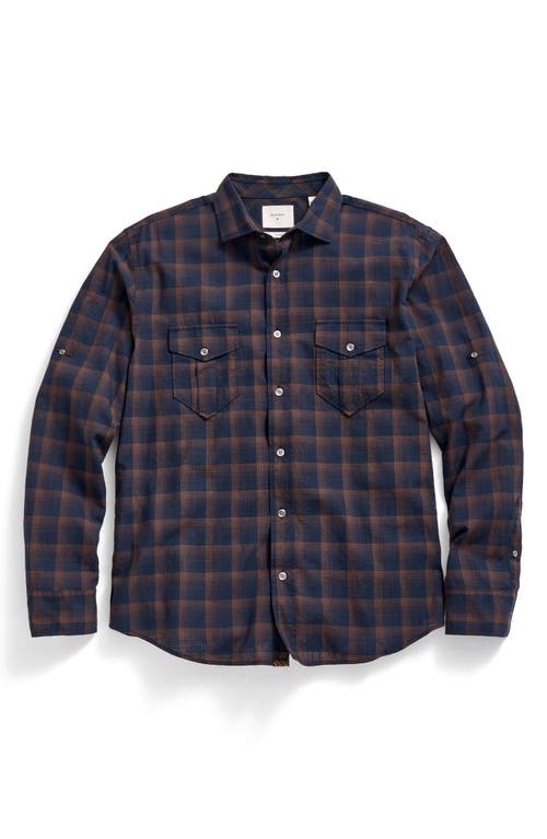 Billy Reid Scout Shadow Plaid Button-up Shirt In Blue