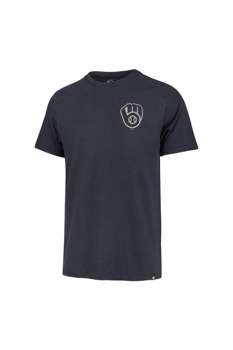 Men's '47  Navy Milwaukee Brewers Turn Back Franklin T-Shirt, Alternate, color, Navy