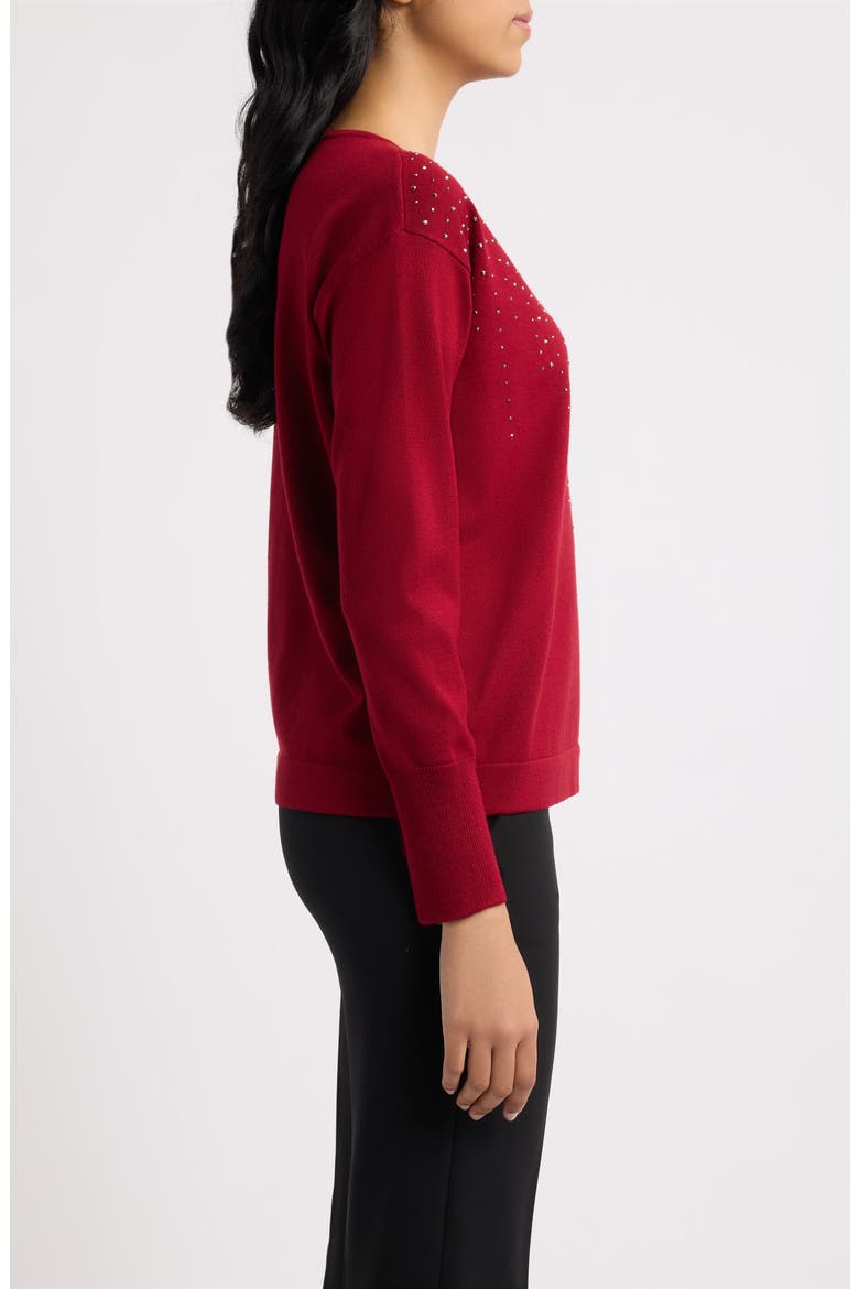 Beaded Bateau Neck Sweater, Alternate, color, TITIAN RED