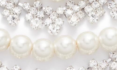 CRISTABELLE CRISTABELLE CRYSTAL & IMITATION PEARL LAYERED NECKLACE 