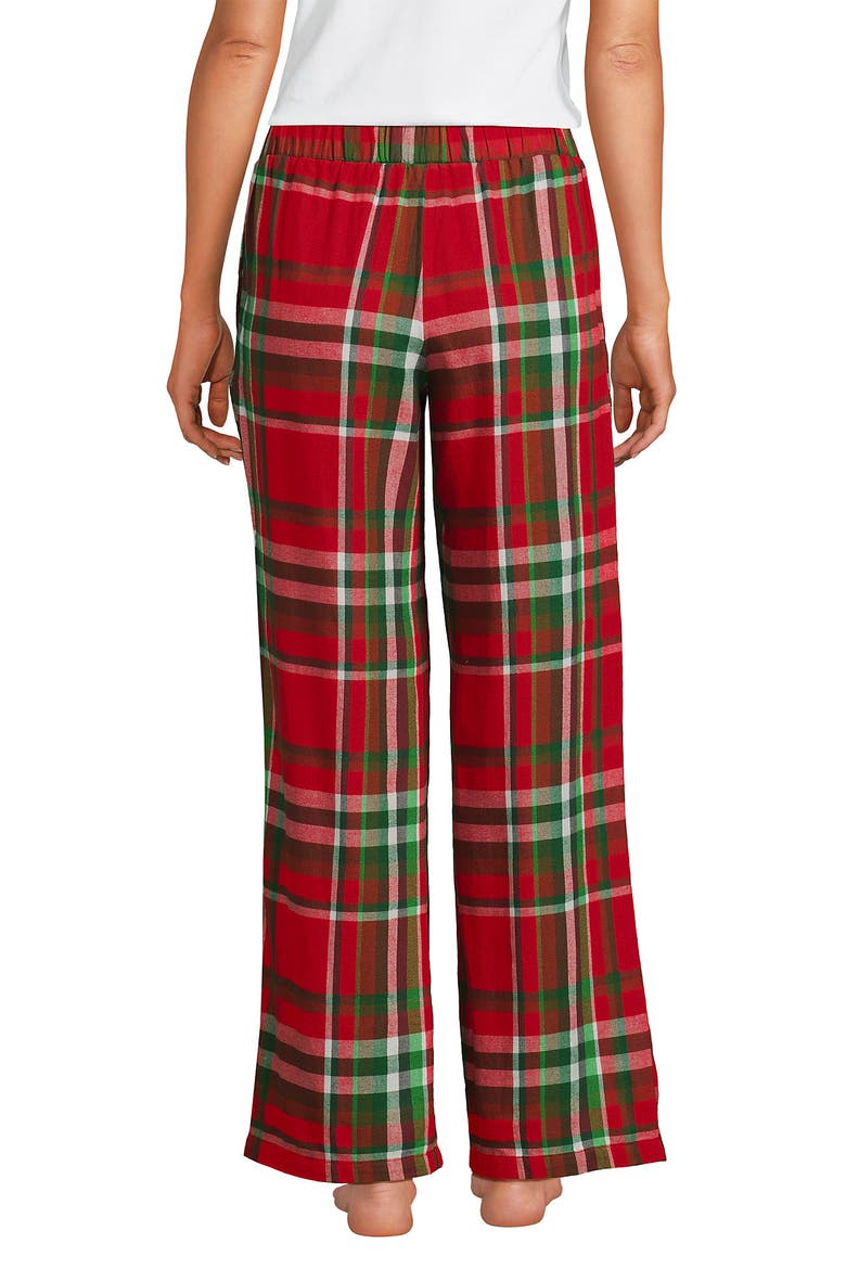 Print Flannel Pajama Pants, Alternate, color, Compass Red/Emerald Plaid