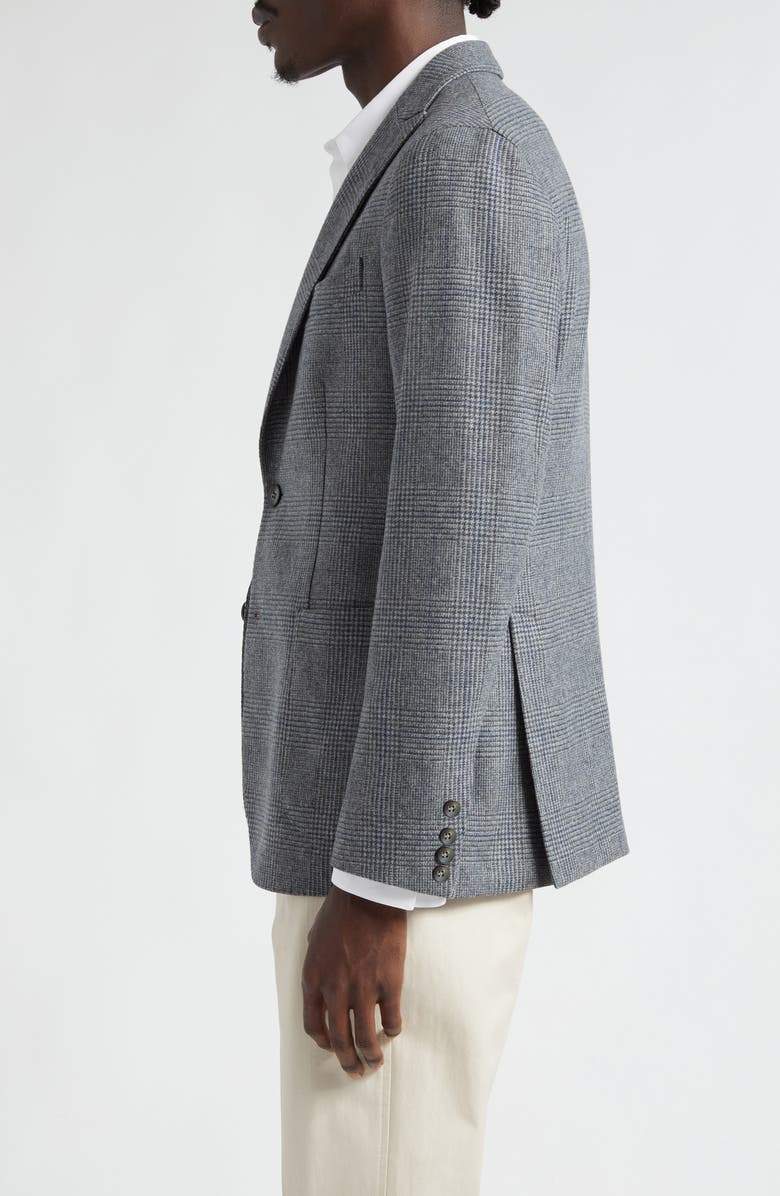 Boglioli Grey Plaid Peak Lapel Virgin Wool Sport Coat, Alternate, color, 