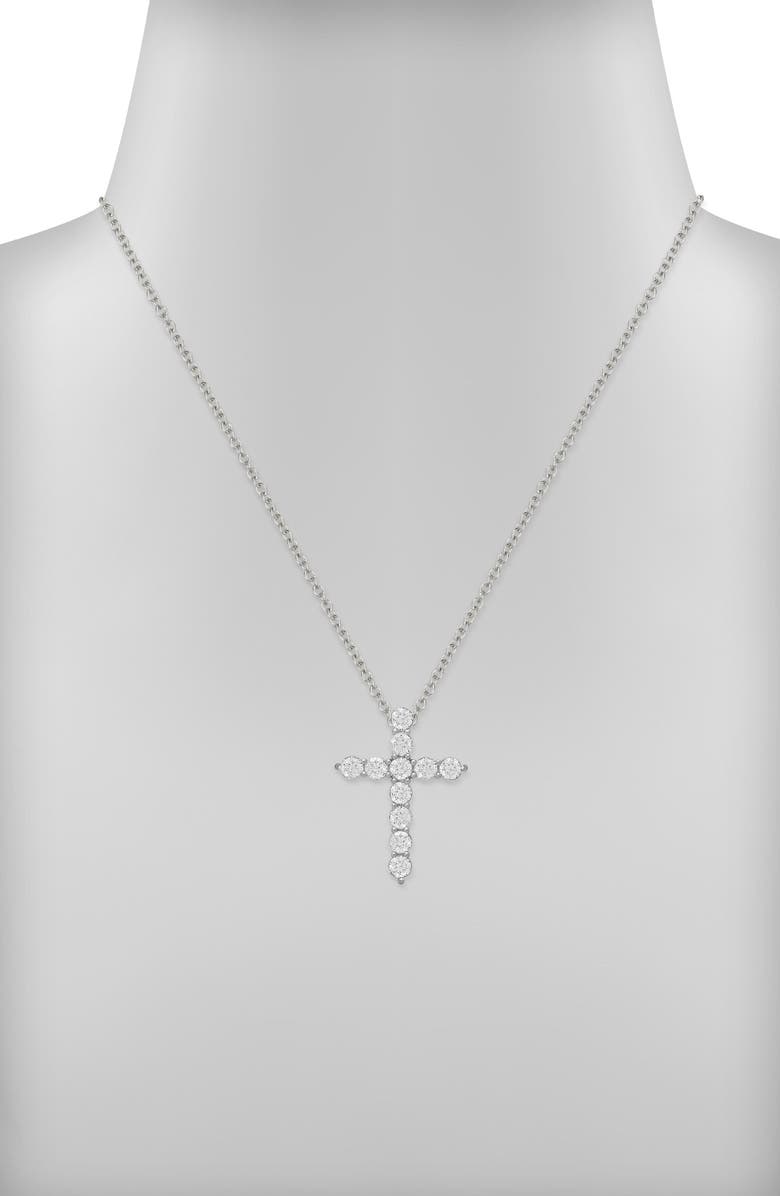 Lily Nily Kids' Cubic Zirconia Cross Pendant Necklace, Alternate, color, Silver