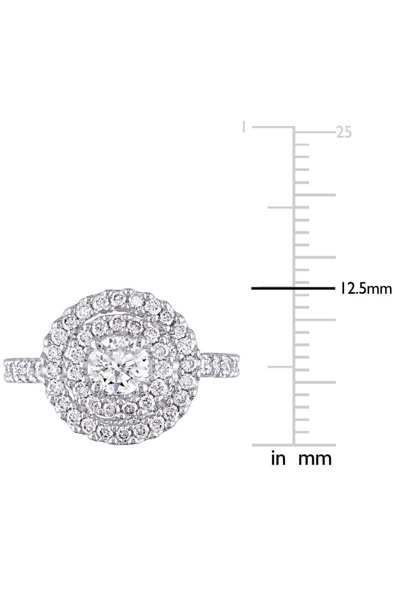 Diamond Double Halo Engagement Ring 14k, Alternate, color, 14k White Gold