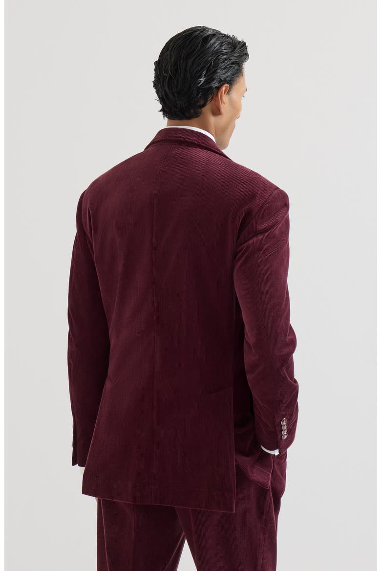 Comfort cotton and cashmere corduroy Cavallo Tailor blazer with metal buttons, Alternate, color, Bordeaux