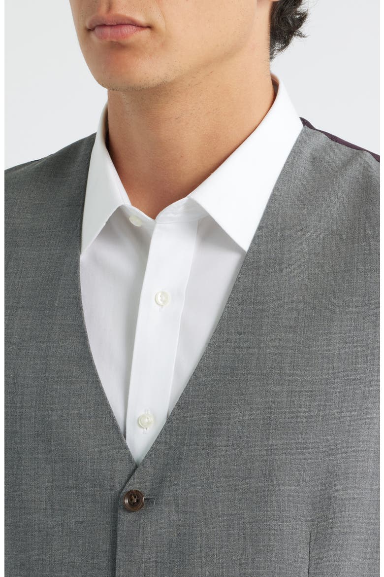 Owen Five-Button Stretch Wool Vest, Alternate, color, GREY
