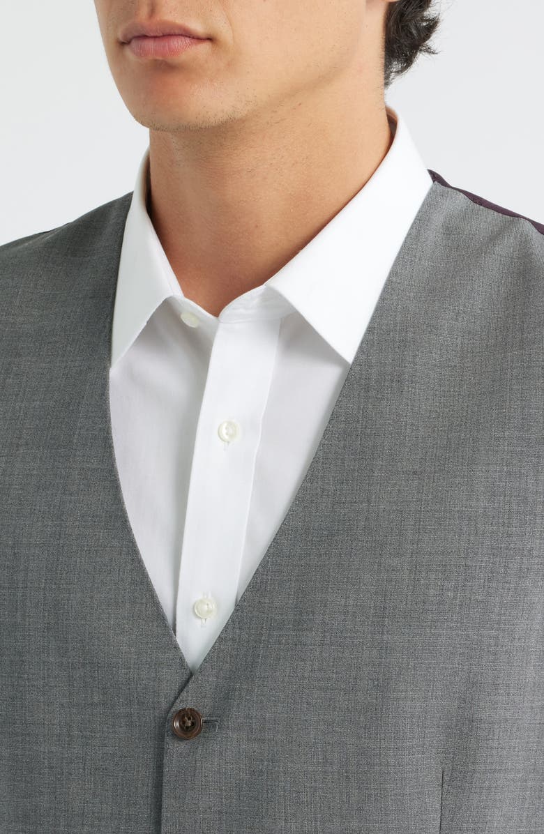 Jack Victor Owen Five-Button Stretch Wool Vest, Alternate, color, Grey