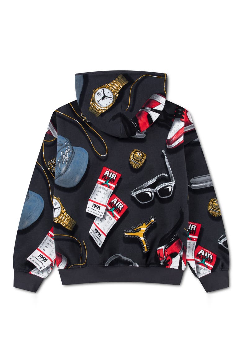 Kids' Mike's Flight Graphic Hoodie, Alternate, color, OFF NOIR
