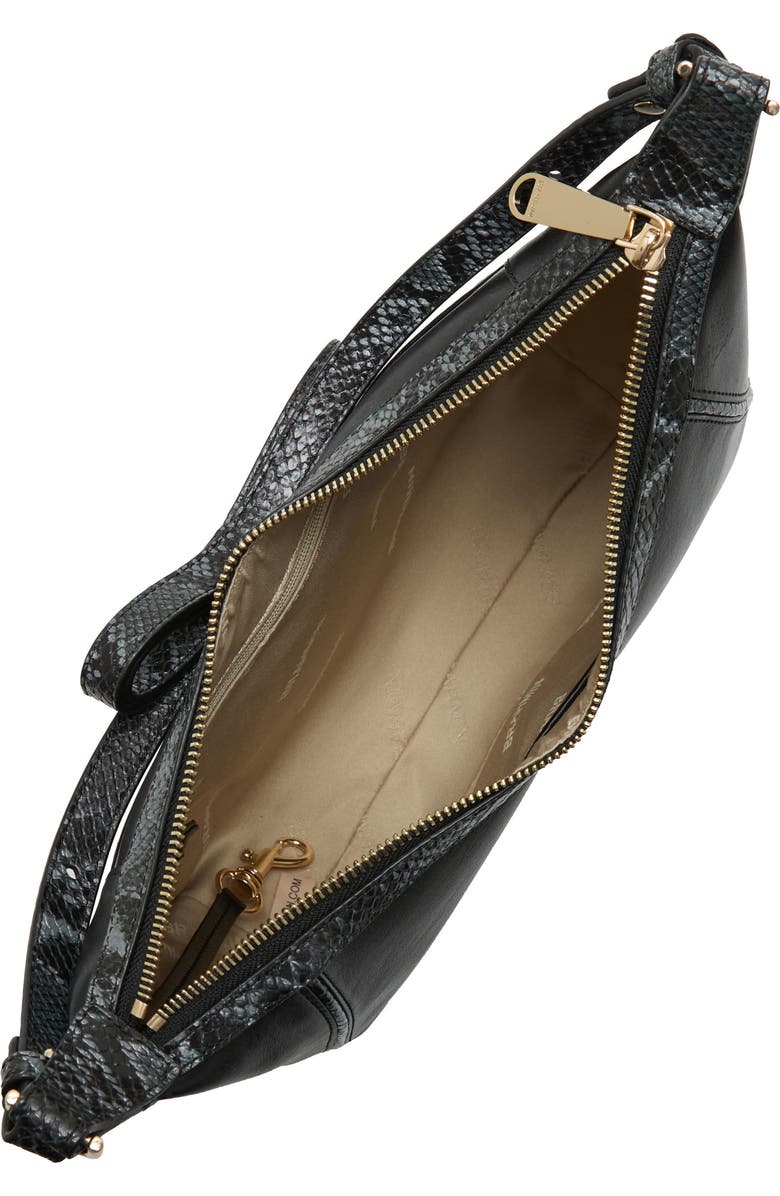 Brahmin Corinne Croc Embossed Leather Crossbody, Alternate, color, Black Dietrich