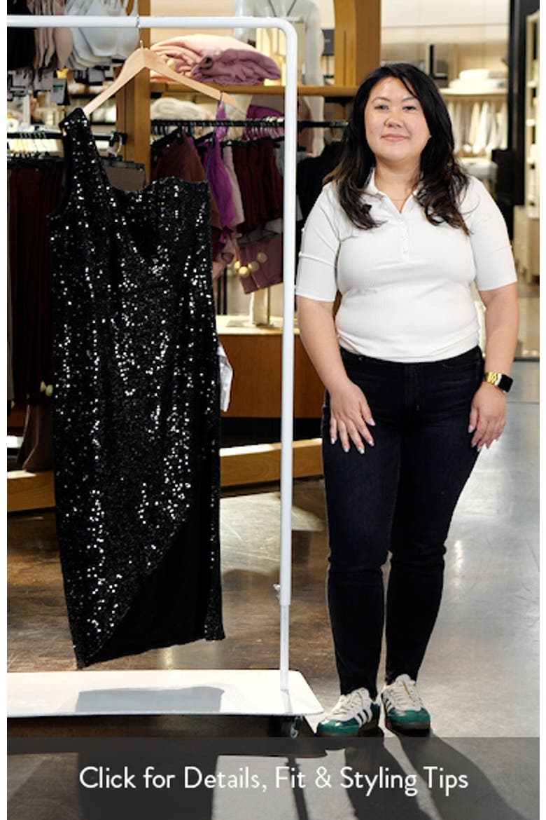 Magnolia One-Shoulder Asymmetric Sequin Cocktail Dress video
