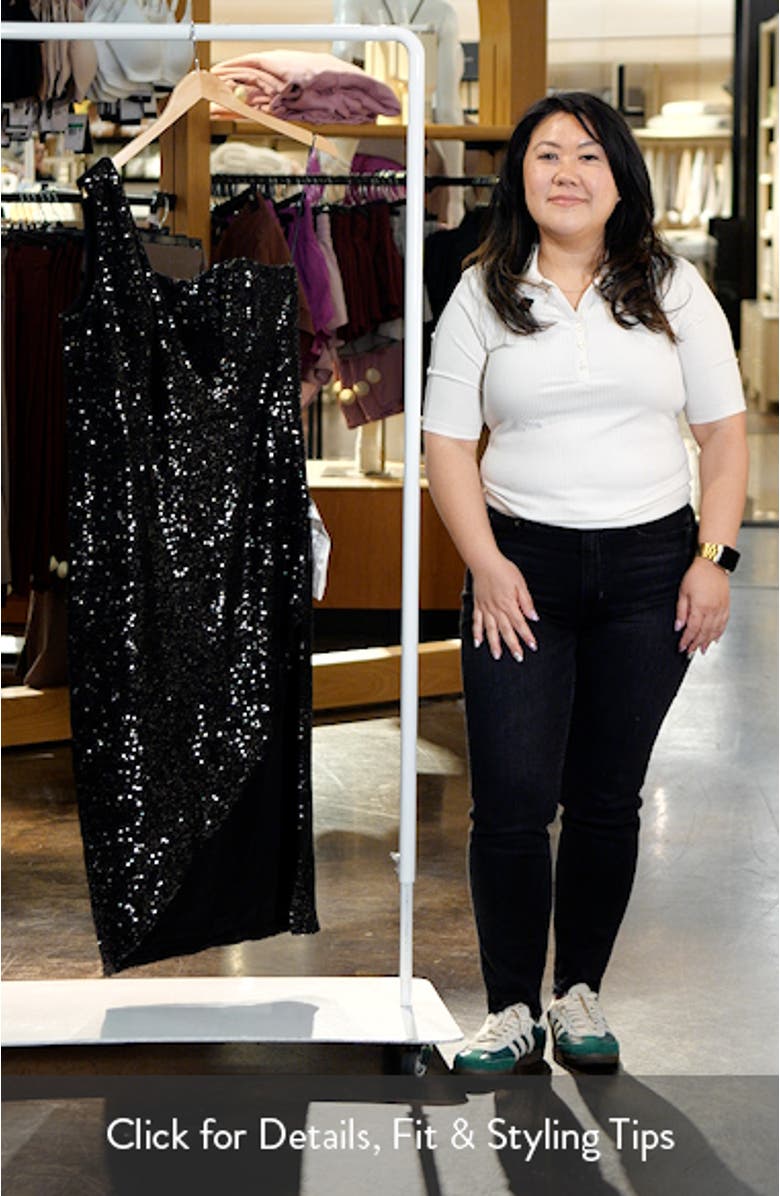 Magnolia One-Shoulder Asymmetric Sequin Cocktail Dress, sales video thumbnail