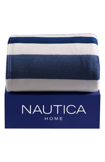 Nautica Awning Stripe Blanket In Blue