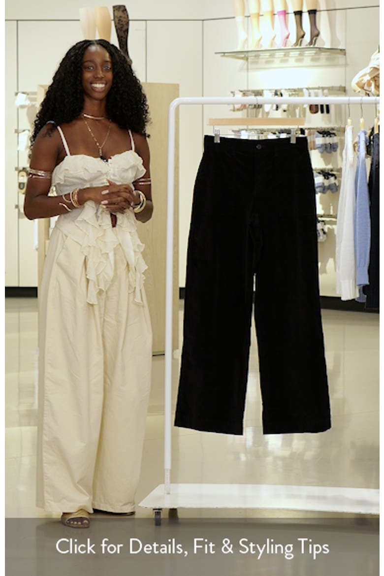Colette Patch Pocket Wide Leg Corduroy Pants video