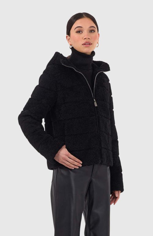 Gorski Horizontal Curly Shearling Lamb Jacket In Black