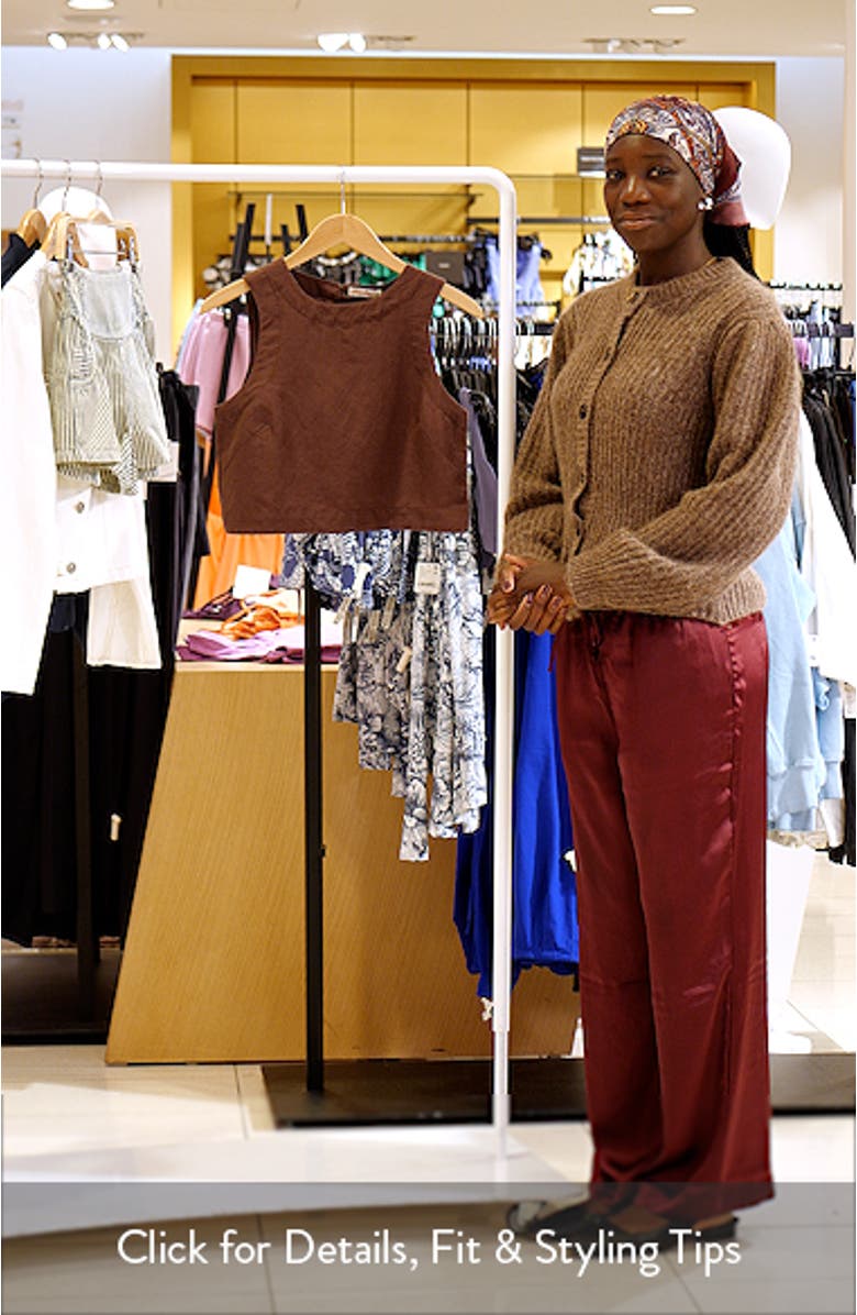 Quinn Sleeveless Linen Blend Crop Top, sales video thumbnail