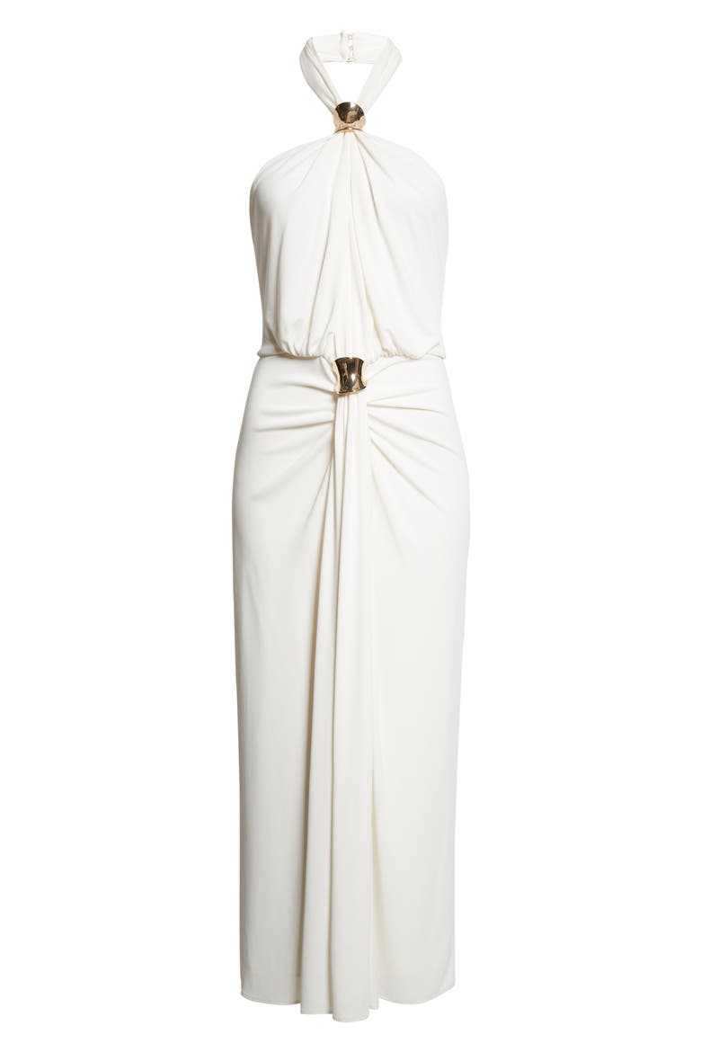 Kaily Bangle Detail Halter Neck Dress, Alternate, color, IVORY