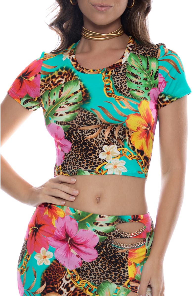 Luli Fama Crop Top, Main, color, Floral