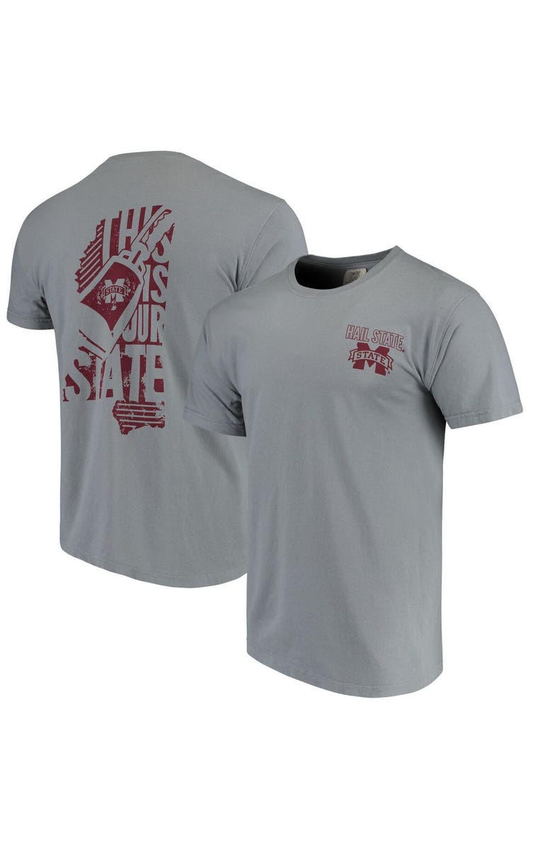 IMAGE ONE Men's Gray Mississippi State Bulldogs Phrase Local Comfort Color T-Shirt, Main, color, 