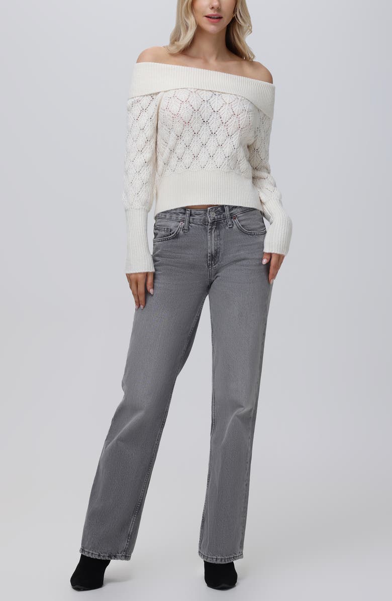 525 Camilla Pointelle Off the Shoulder Sweater, Alternate, color, 